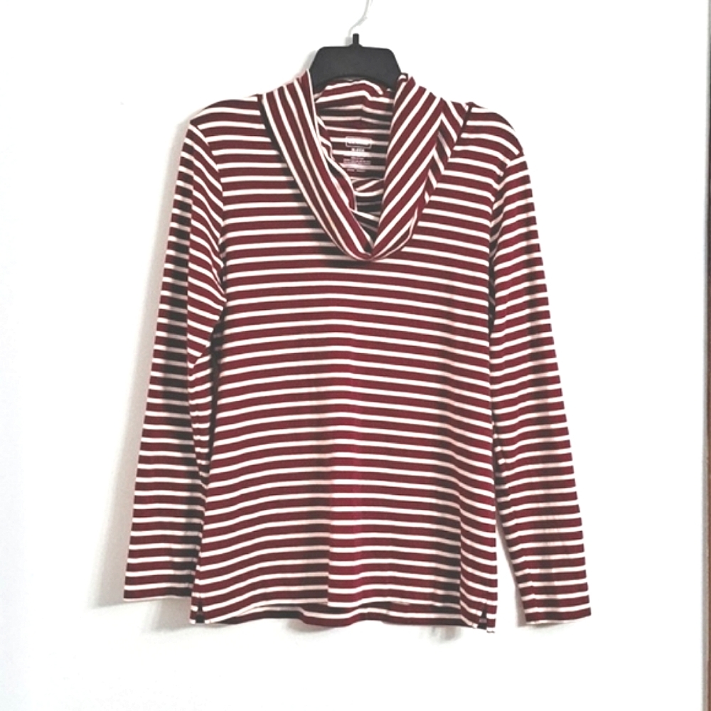L.L.Bean stripped scoop turtleneck